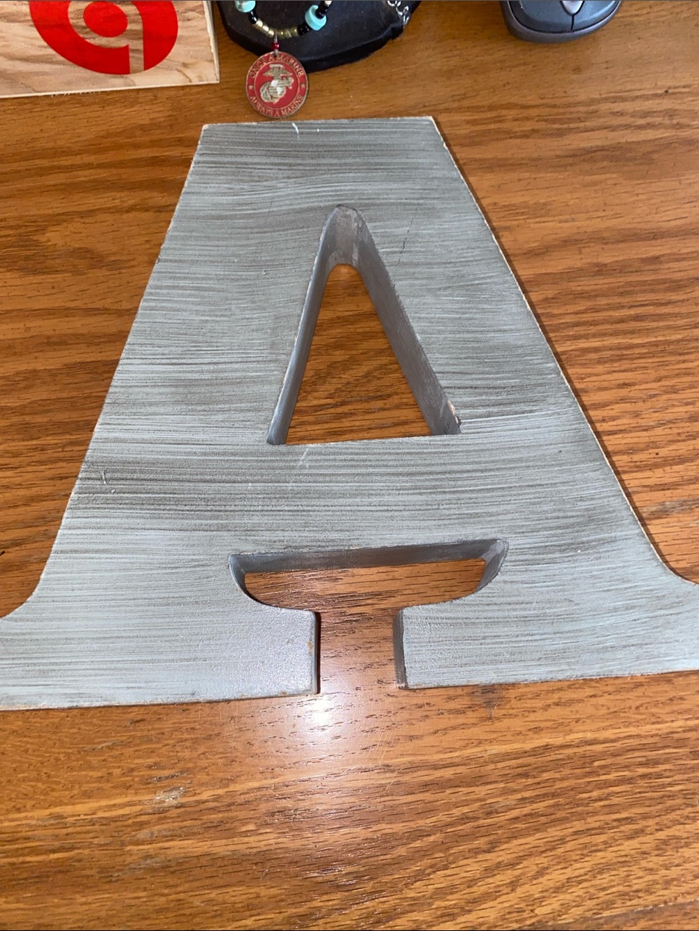 Decorative Wooden Letter A - Gray Finish
